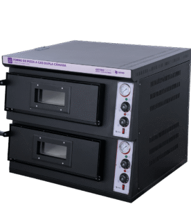 Forno de Pizza a Gás Dupla Câmara Preto CFBM PO-6060 DCG - 220V