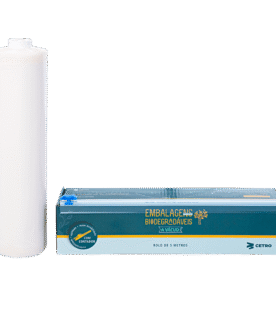 Embalagem a Vácuo Biodegradável 25x500cm Gofrada em Rolo e Caixa com Cortador