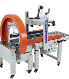Fechadora de Caixas Semiautomática com Arco Aplicador de Fita Transversal e Tração Lateral CSSM BS-3040 CTW