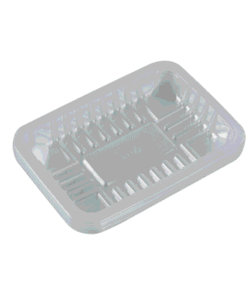 Bandeja Plástica Transparente 400ml 20x14x2,5cm - 10 Unidades