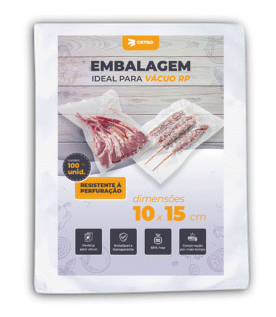 Embalagem a Vácuo Lisa Resistente a Perfuração RP 10x15cm - 100 Unidades