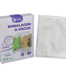 Embalagem a Vácuo 15x20cm - 100 Unidades Gofrada Transparente em Sacos Pré-Formados