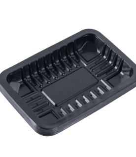 Bandeja Plástica Preta 400ml 20x14x2,5cm - 10 Unidades