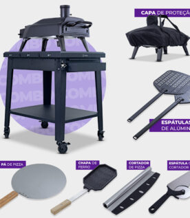 Forno de Pizza Nino CFBM PO-350 RC GP com Mesa e Acessórios