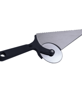 Espátula de Pizza com Cortador em Aço Inox